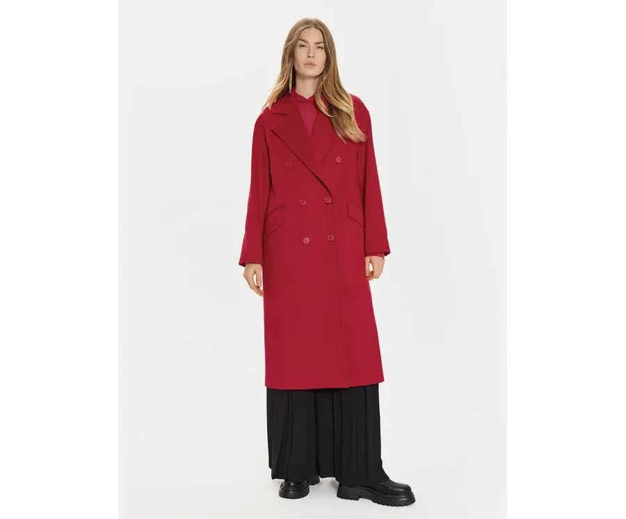 obrazek 1 TWINSET Płaszcz wełniany 242TT2203 Czerwony Loose Fit