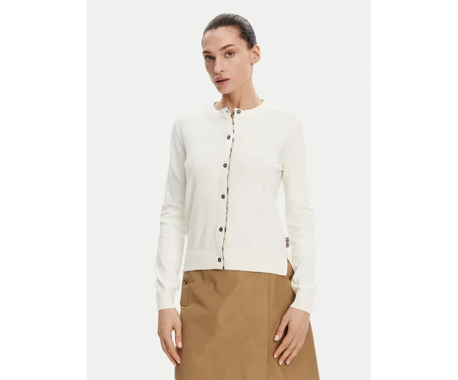 obrazek 1 Barbour Kardigan Bredona LKN1008WH71 Écru Regular Fit