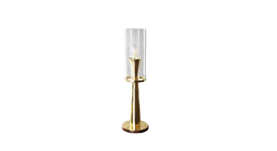 obrazek 1 Pojedyncza lampa biurkowa Viena z marmuru, mosiądzu i szkła