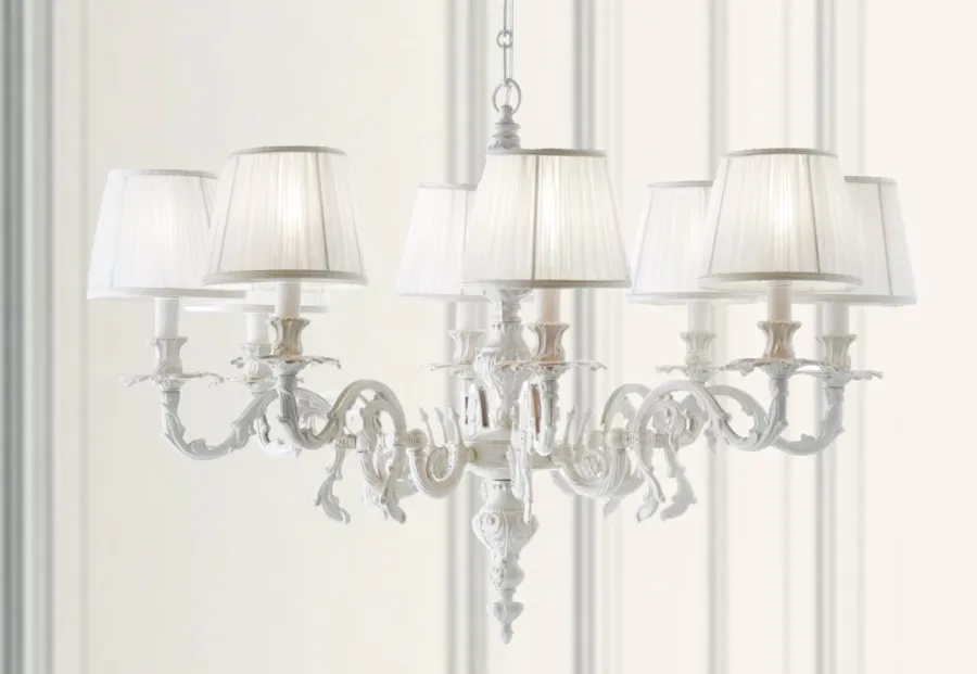 obrazek 1 Żyrandol z lakierowanego odlewu mosiądzu ze stylowymi abażurami - Il Paralume Marina