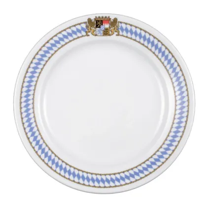 Zdjęcie Stylowy porcelanowy płaski talerz stołowy 23 cm z bawarskim motywem - Seltmann Weiden
