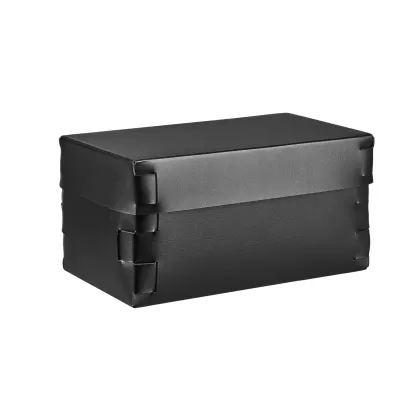 Zdjęcie Stylowe czarne skórzane pudełko Snob 25x15xH13,5 cm