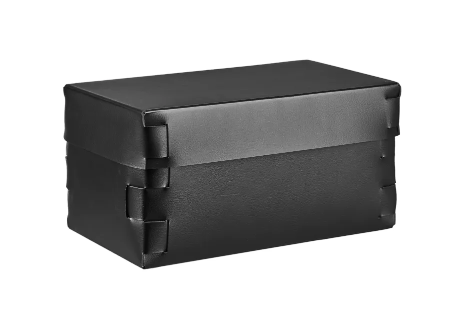 obrazek 1 Stylowe czarne skórzane pudełko Snob 25x15xH13,5 cm