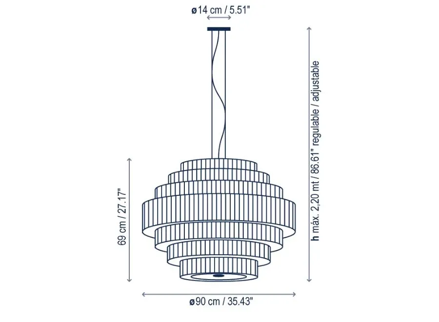 obrazek 3 Solidna lampa wisząca Mos - Mos 90 cm