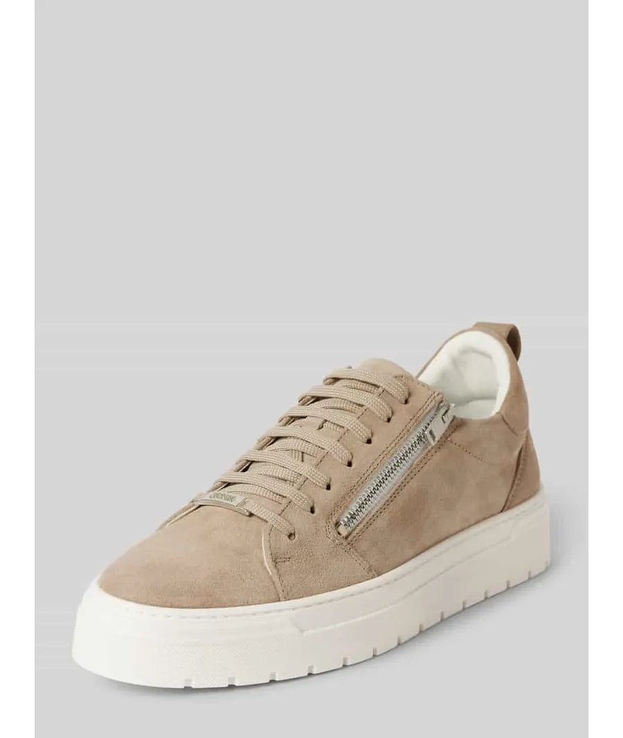 obrazek 1 Sneakersy ze skóry z ozdobnym zamkiem błyskawicznym