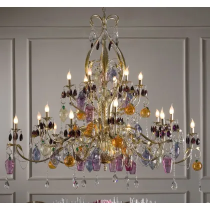 Zdjęcie Urokliwy żyrandol z kryształkami Bohemian do pięnych wnętrz - Euro Lamp Art