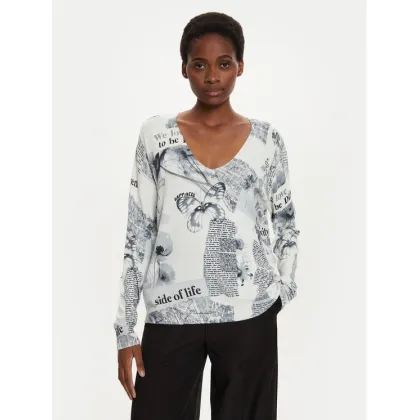 Zdjęcie Desigual Sweter Kawartha Lakes 24WWJF61 Écru Regular Fit