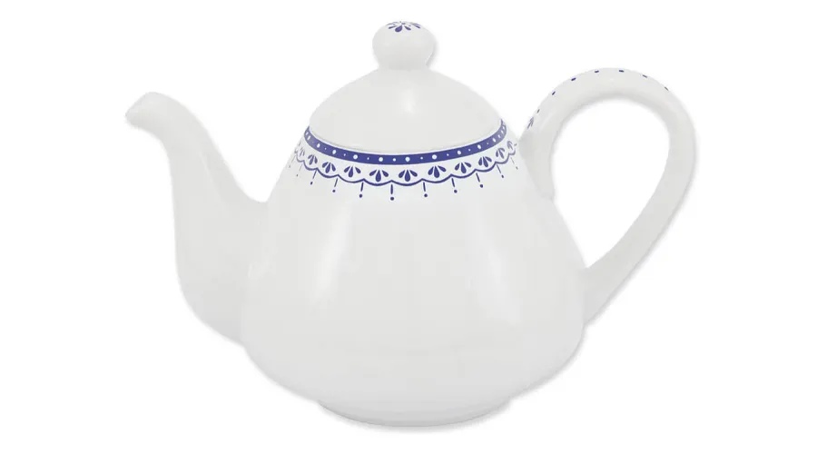 obrazek 1 Stylowy porcelanowy imbryk z delikatnym zdobieniem w kolorze niebieskim - Leander