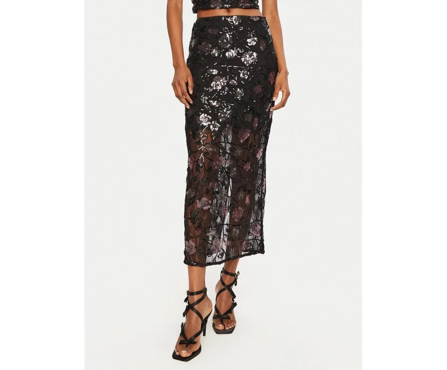 obrazek 1 ROTATE Spódnica maxi 113310100 Czarny Regular Fit