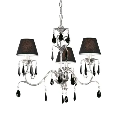 Zdjęcie Szykowny żyrandol z czarnymi kryształkami - Euro Lamp Art