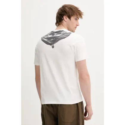 Zdjęcie C.P. Company t-shirt bawełniany męski kolor biały z nadrukiem 18CMTS030A005100W