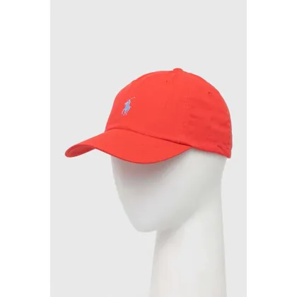 Zdjęcie Polo Ralph Lauren czapka z daszkiem bawełniana kolor czerwony 710667709