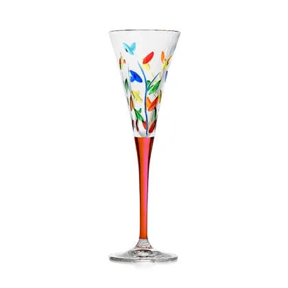 Zdjęcie Artystyczny komplet 6 kieliszków do szampana wykonany ze szkła murano (120 ml)