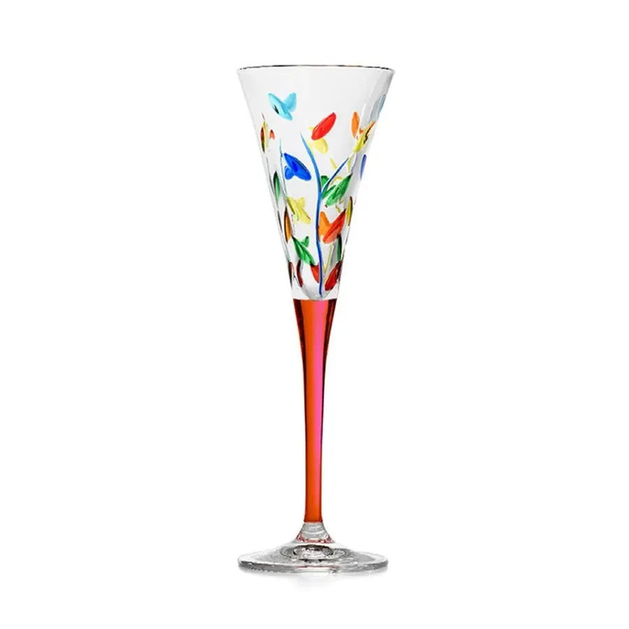 obrazek 1 Artystyczny komplet 6 kieliszków do szampana wykonany ze szkła murano (120 ml)