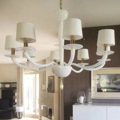 Zdjęcie Luksusowy szklany żyrandol - wykonany ręcznie ze szkła murano