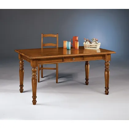 Picture Wooden table 160x85cm with a drawer from Italy - Zanini