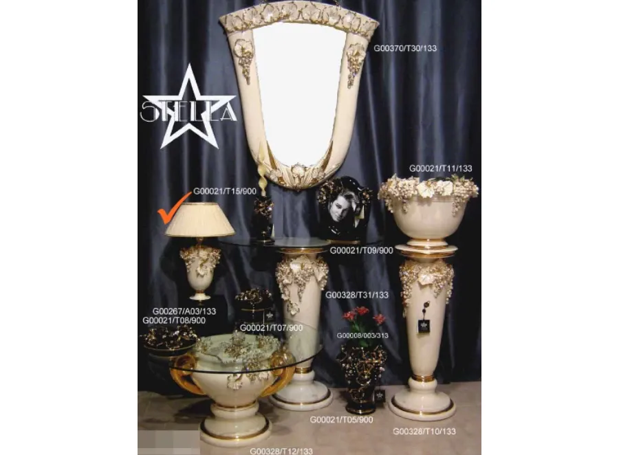 obrazek 1 Wyszukana ceramiczna lampa do salonu w kolorze beżowym