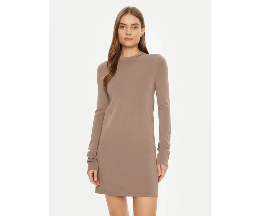 obrazek 1 Calvin Klein Jeans Sukienka codzienna Smooth J20J224831 Beżowy Slim Fit