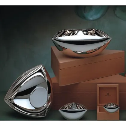 Zdjęcie Stylowa mała miska ze srebra w drewnianym pudełku - Pampaloni
