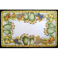 Zdjęcie Prostokątny blat stołu ogrodowego z motywem roślin – Ceramiche Valchida