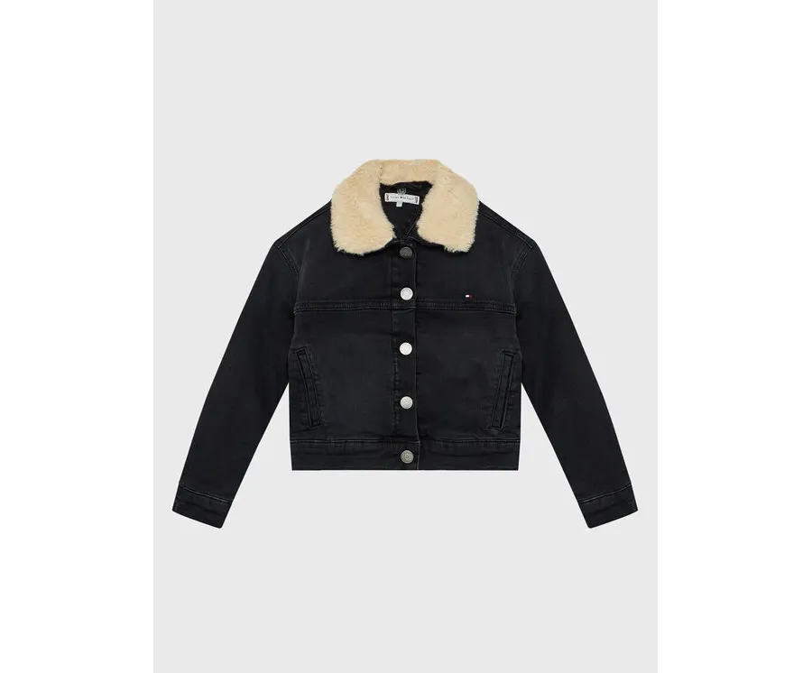 obrazek 1 Tommy Hilfiger Kurtka jeansowa Trucker Sherpa KG0KG06916 Czarny Regular Fit