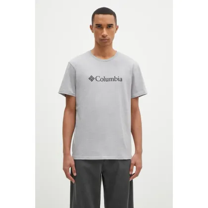 Zdjęcie Columbia t-shirt CSC Basic Logo męski kolor szary z nadrukiem 1680053