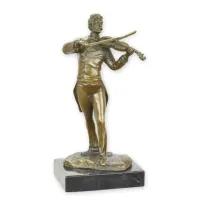 Picture A stylish bronze sculpture of a violinist