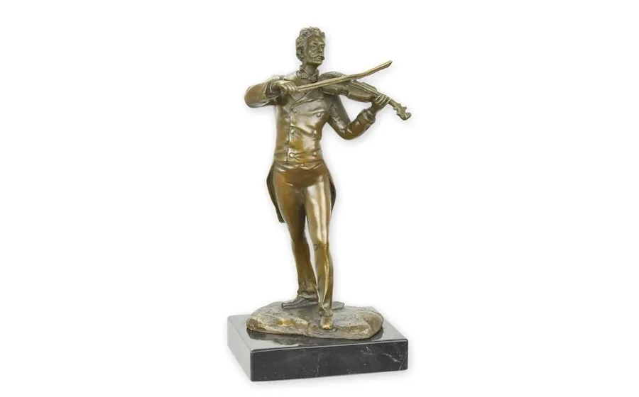 obrazek 1 Stylowa rzeźba przedstawiająca skrzypka z brązu