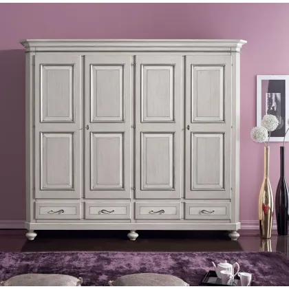 Zdjęcie Włoska, elegancka szafa - 4 drzwi, 4 szuflady, 2 półki, 2 drążki - Zanini