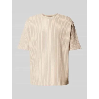 Zdjęcie T-shirt z prążkowanym okrągłym dekoltem