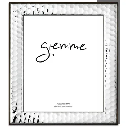 Picture A unique photo frame 18x24 cm in silver color decorated with a honeycomb motif
