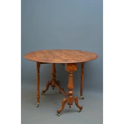 Zdjęcie Bardzo elegancki, antyczny, wiktoriański, opadający stolik okolicznościowy