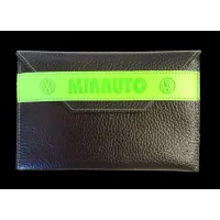 Picture Italian car paper case, envelope with a horizontal color stripe and a company emblem