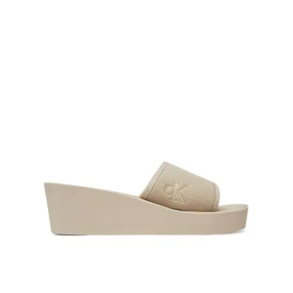 Zdjęcie Calvin Klein Jeans Klapki Beach Wedge Slide Canvas YW0YW01725 Beżowy