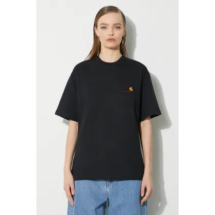 Zdjęcie Carhartt WIP t-shirt bawełniany S/S American Script T-Shirt damski kolor czarny I032218.89XX