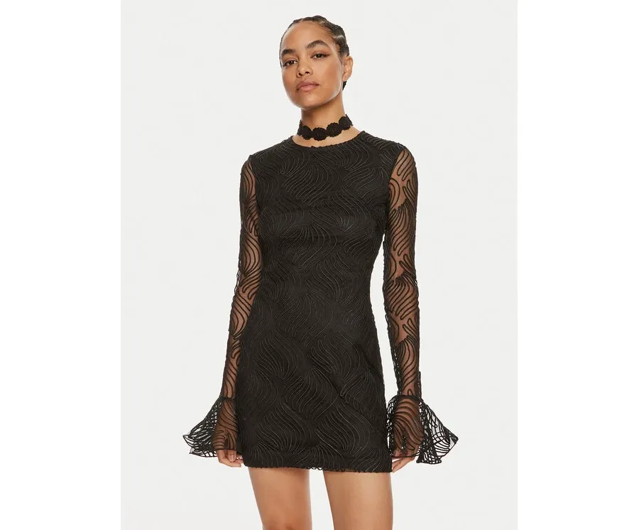 obrazek 1 ROTATE Sukienka koktajlowa Rositana 112947100 Czarny Slim Fit
