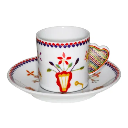 Picture Coffee cup and saucer with a Valentine's Day motif from the Vila Verde collection - Vista Alegre