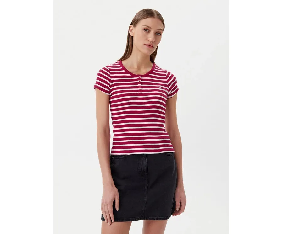 obrazek 1 Tommy Jeans T-Shirt DW0DW19502 Różowy Slim Fit