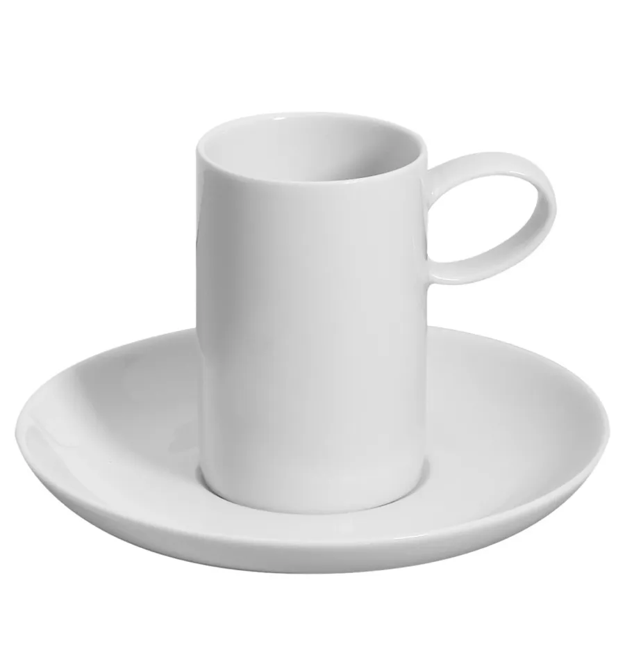 obrazek 1 Porcelanowa duża filiżanka do kawy ze spodkiem z kolekcji Domo White inspirowanej nowoczesnymi minimalistycznymi trendami - Vista Alegre