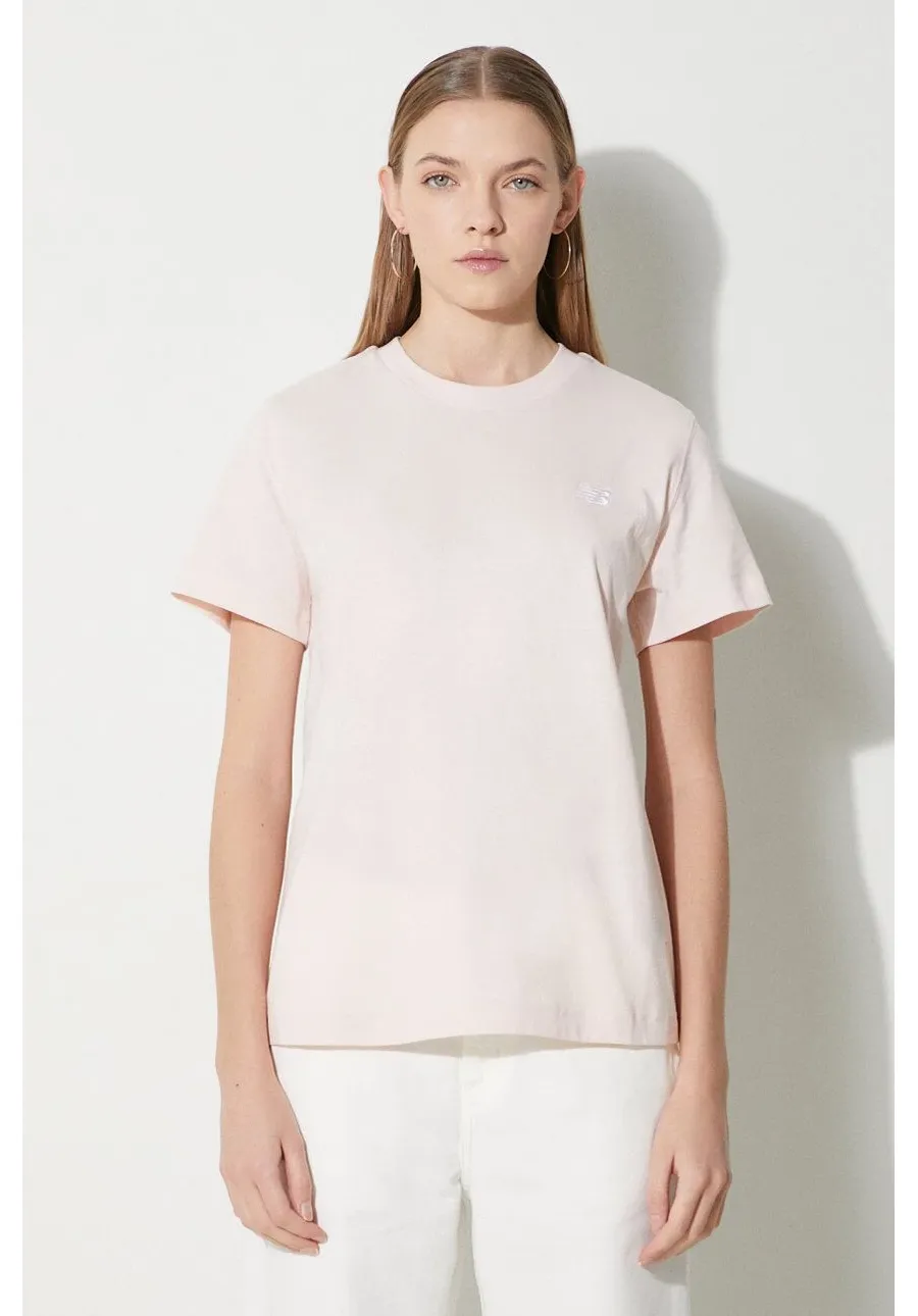 obrazek 1 New Balance t-shirt bawełniany Jersey Small Logo damski kolor różowy WT41509OUK