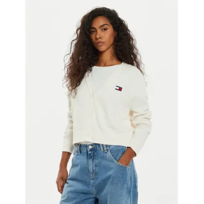 Zdjęcie Tommy Jeans Kardigan Essential Badge DW0DW19913 Biały Relaxed Fit