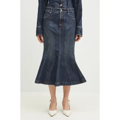 Zdjęcie Sportmax spódnica jeansowa Casa kolor granatowy midi rozkloszowana 2512101015600