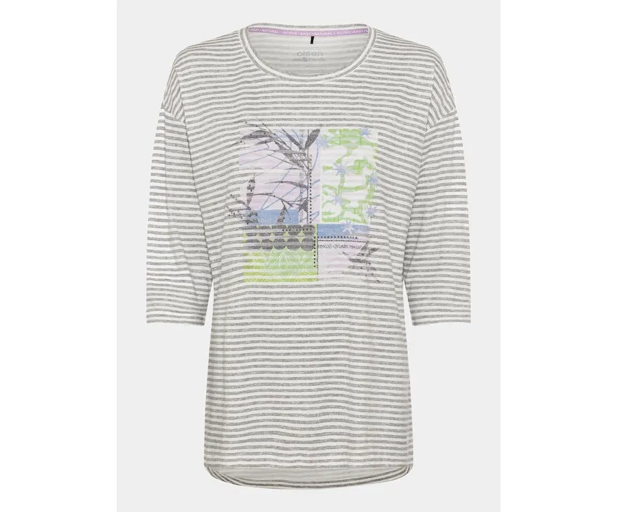 obrazek 1 Olsen Bluzka 11104725 Szary Relaxed Fit