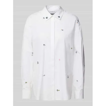 Zdjęcie Bluzka koszulowa o kroju regular fit z wyhaftowanym motywem model ‘KARMAN’