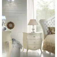 Picture Decorative bedside table in antique white and gray and smoked calla walnut and walnut sand