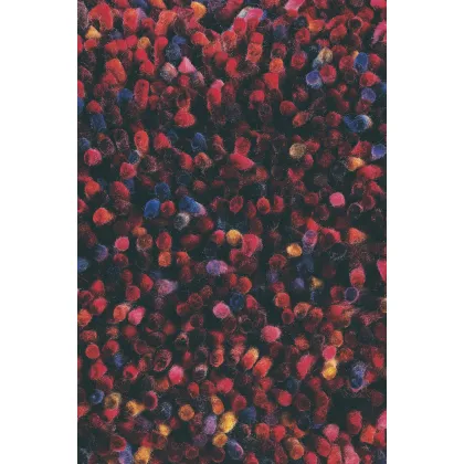 Picture Elegant shaggy burgundy carpet - ROCKS 70500