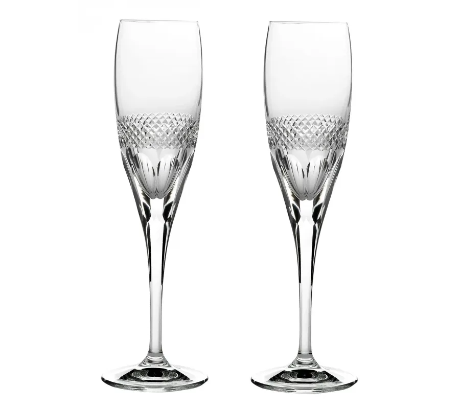 picture 1 Royal Scot Crystal Champagne Flutes Diamonds 2 p.