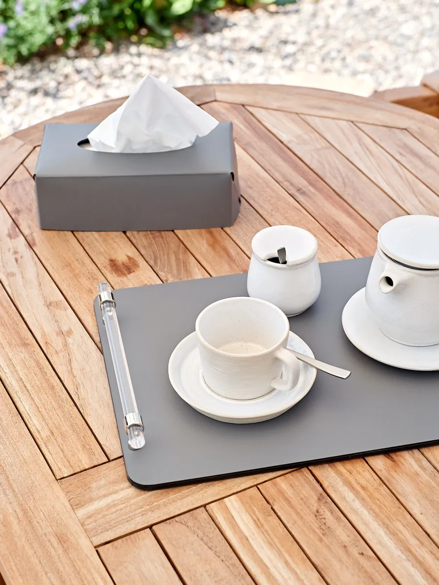 obrazek 2 Prostokątne szare pudełko na chusteczki 23x12xH7,5 cm