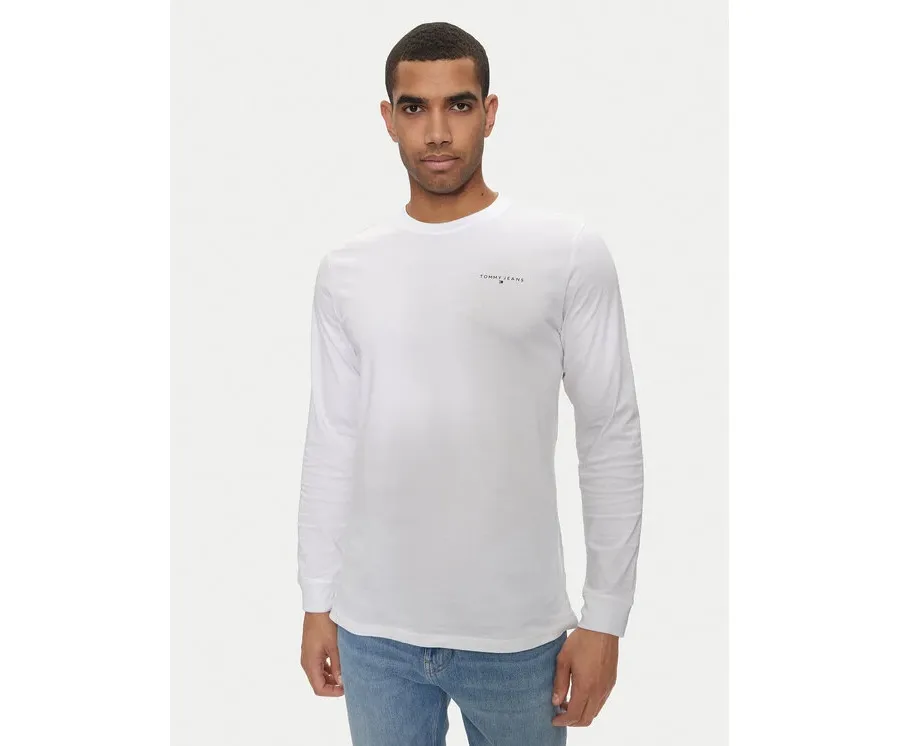 obrazek 1 Tommy Jeans Longsleeve Linear DM0DM18551 Biały Slim Fit
