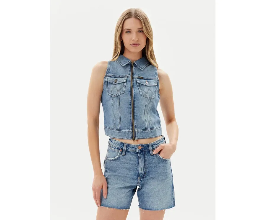 obrazek 1 Wrangler Kamizelka 112362590 Niebieski Slim Fit